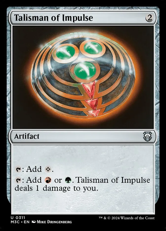 2024 Modern Horizons 3 Commander Talisman of Impulse #311 uncommon card image