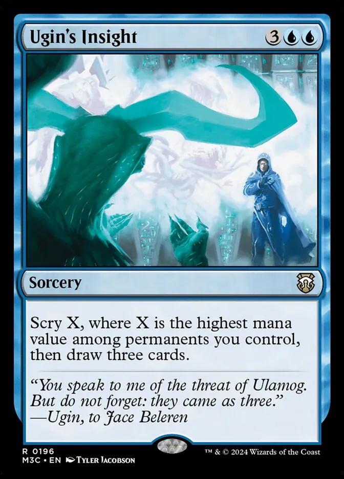 2024 Modern Horizons 3 Commander Ugin's Insight #196 rare card image