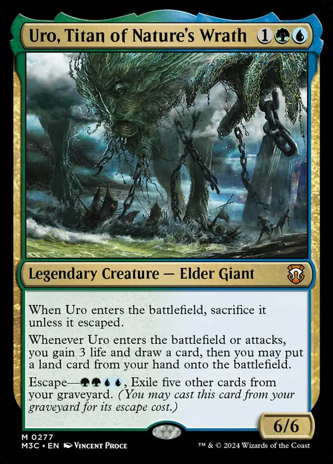 2024 Modern Horizons 3 Commander Uro, Titan of Nature's Wrath #277 mythic card image