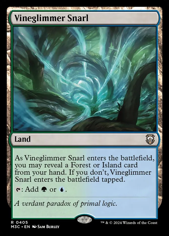 2024 Modern Horizons 3 Commander Vineglimmer Snarl #405 rare card image