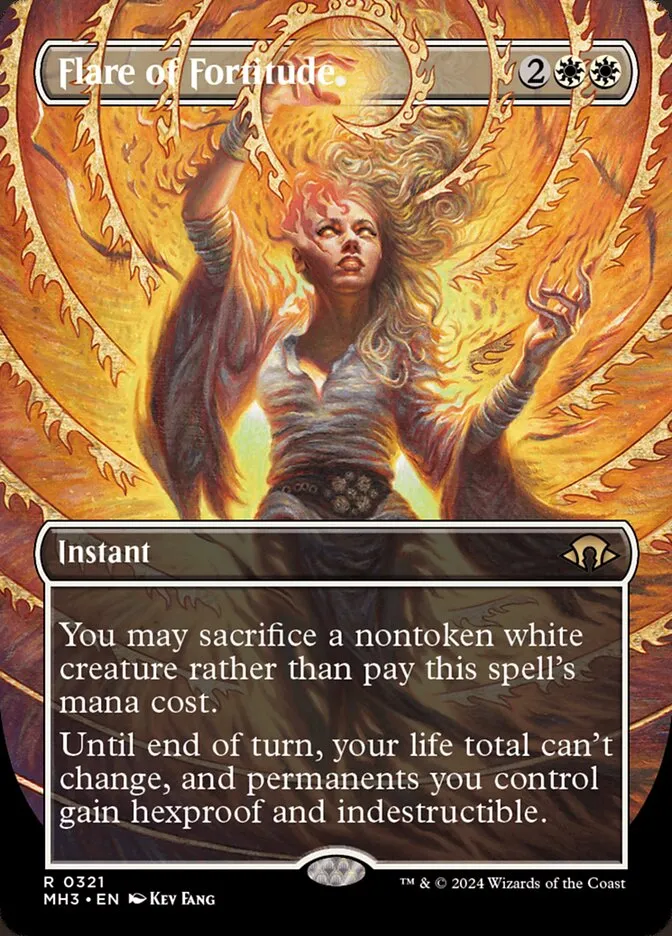 2024 Modern Horizons 3 Flare of Fortitude [Borderless Foil] rare #321 rare card image