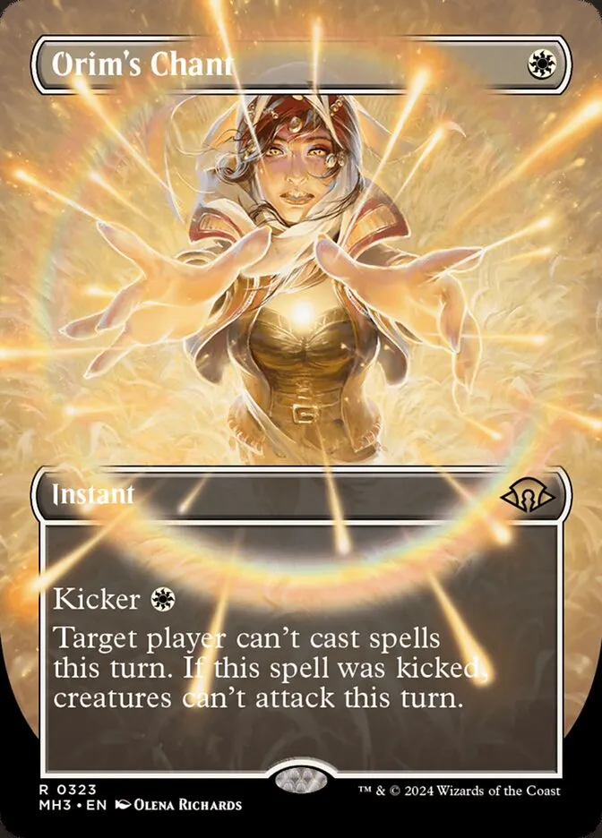 2024 Modern Horizons 3 Orim's Chant [Borderless Foil] rare #323 rare card image