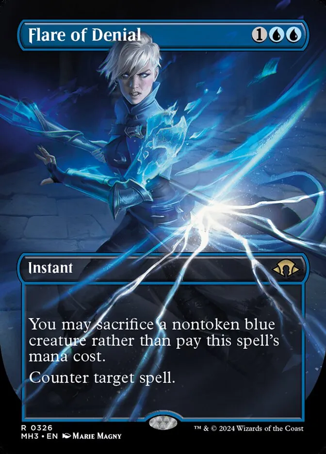 2024 Modern Horizons 3 Flare of Denial [Borderless Foil] rare #326 rare card image