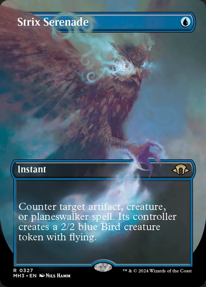 2024 Modern Horizons 3 Strix Serenade [Borderless Foil] rare #327 rare card image