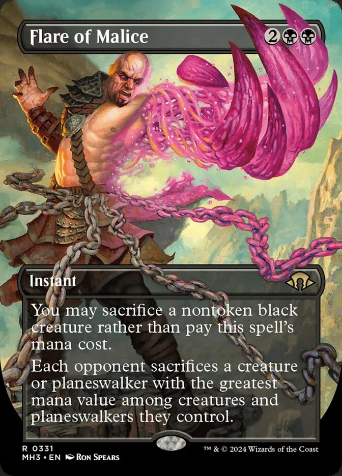 2024 Modern Horizons 3 Flare of Malice [Borderless Foil] rare #331 rare card image