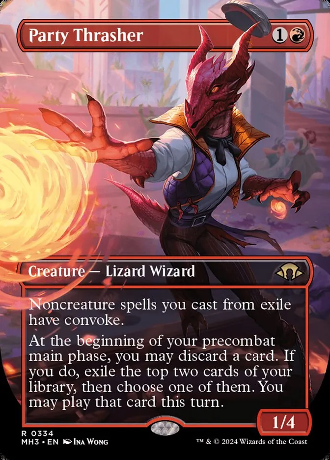 2024 Modern Horizons 3 Party Thrasher [Borderless Foil] rare #334 rare card image