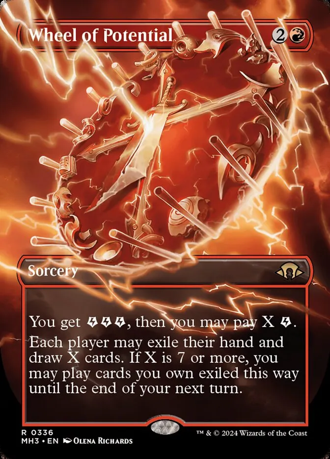 2024 Modern Horizons 3 Wheel of Potential [Borderless Foil] rare #336 rare card image