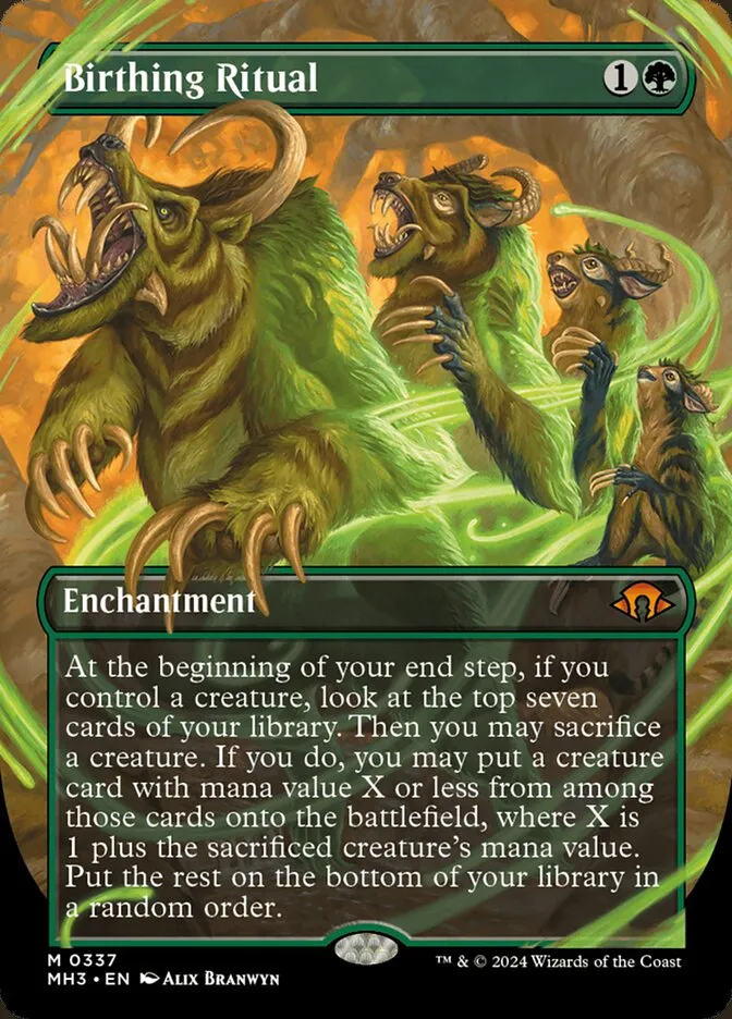 2024 Modern Horizons 3 Birthing Ritual [Borderless Foil] mythic #337 mythic card image