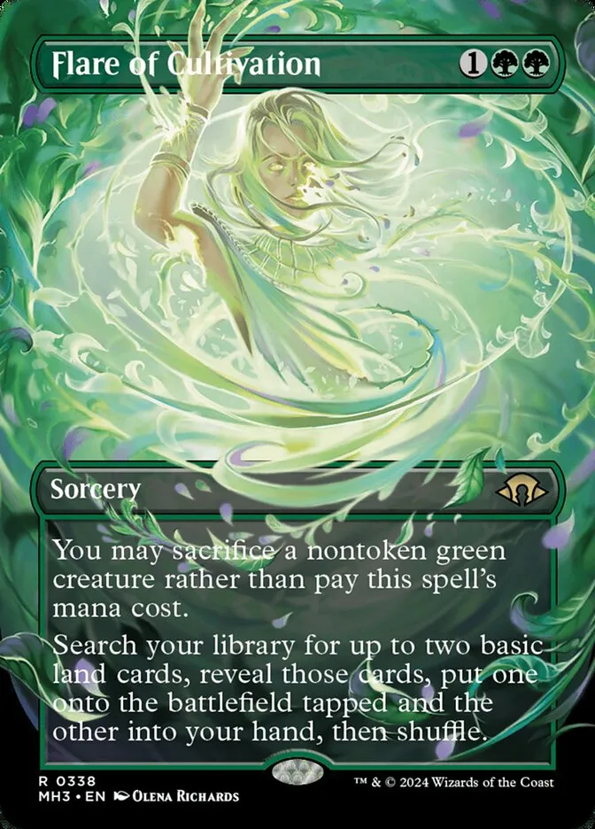 2024 Modern Horizons 3 Flare of Cultivation [Borderless Foil] rare #338 rare card image