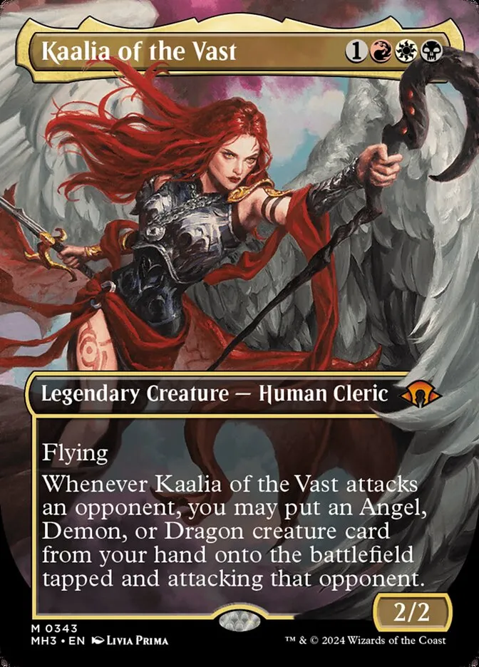 2024 Modern Horizons 3 Kaalia of the Vast [Borderless Foil] mythic #343 mythic card image