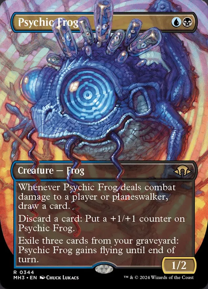 2024 Modern Horizons 3 Psychic Frog [Borderless Foil] rare #344 rare card image
