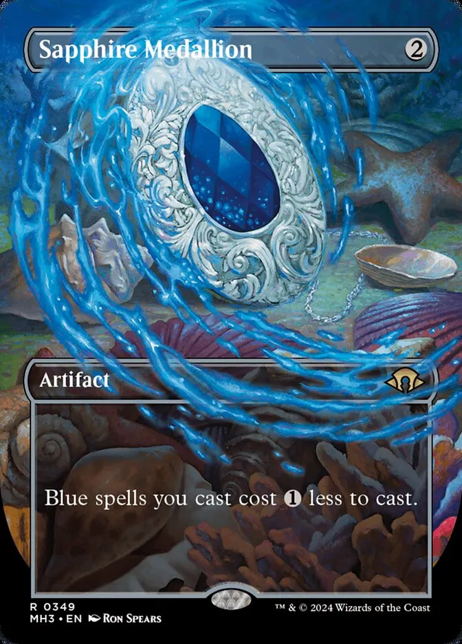 2024 Modern Horizons 3 Sapphire Medallion [Borderless Foil] rare #349 rare card image