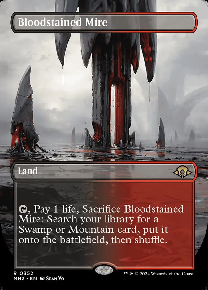 2024 Modern Horizons 3 Bloodstained Mire [Borderless Foil] rare #352 rare card image