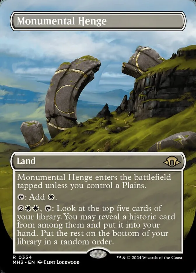 2024 Modern Horizons 3 Monumental Henge [Borderless Foil] rare #354 rare card image