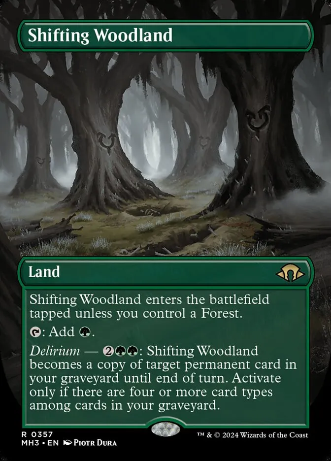 2024 Modern Horizons 3 Shifting Woodland [Borderless Foil] rare #357 rare card image