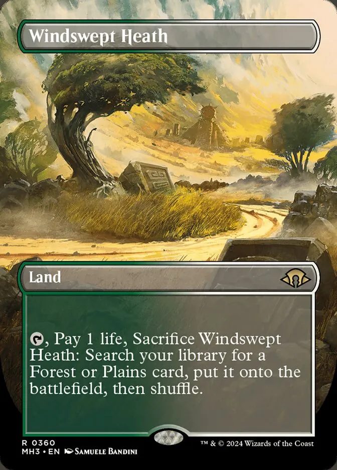 2024 Modern Horizons 3 Windswept Heath [Borderless Foil] rare #360 rare card image
