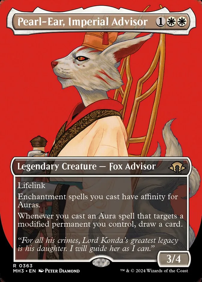 2024 Modern Horizons 3 Pearl-Ear, Imperial Advisor [Borderless Foil] rare #363 rare card image