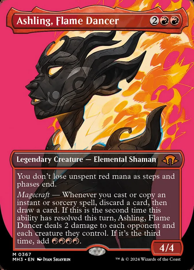 2024 Modern Horizons 3 Ashling, Flame Dancer [Borderless] mythic #367 mythic card image