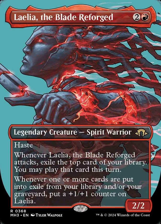 2024 Modern Horizons 3 Laelia, the Blade Reforged [Borderless Foil] rare #368 rare card image