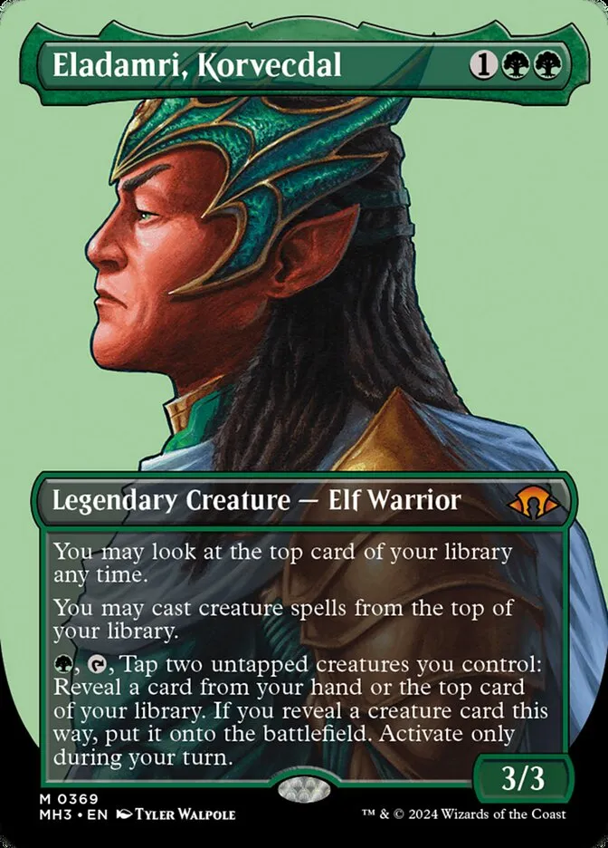 2024 Modern Horizons 3 Eladamri, Korvecdal [Borderless Foil] mythic #369 mythic card image