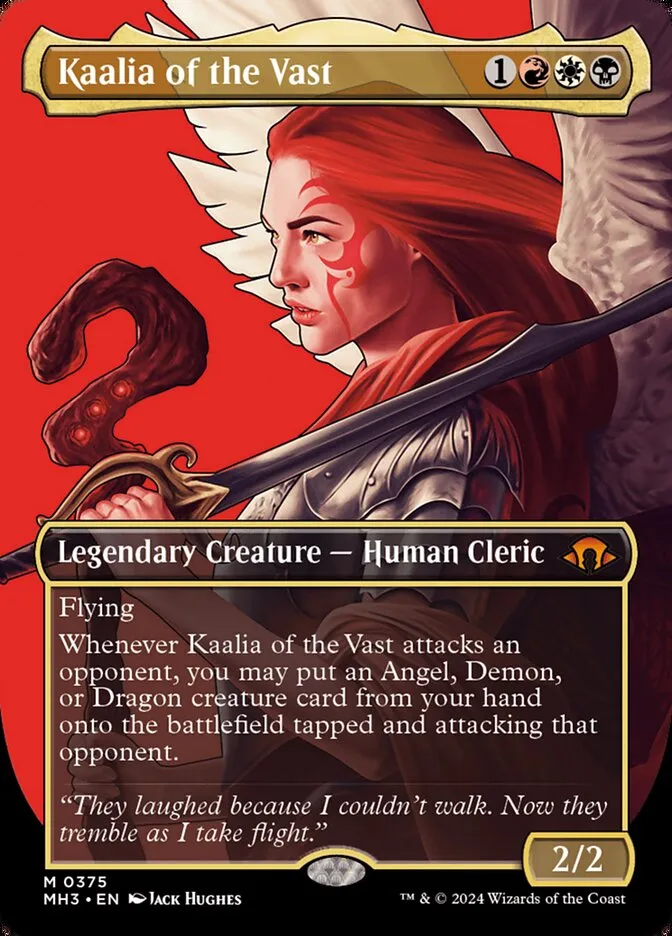 2024 Modern Horizons 3 Kaalia of the Vast [Borderless Foil] mythic #375 mythic card image