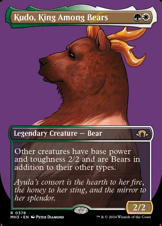 2024 Modern Horizons 3 Kudo, King Among Bears [Borderless Foil] rare #376 rare card image