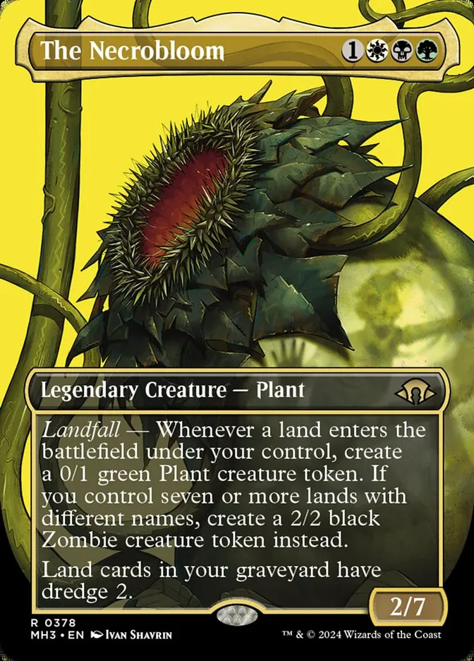 2024 Modern Horizons 3 The Necrobloom [Borderless Foil] rare #378 rare card image