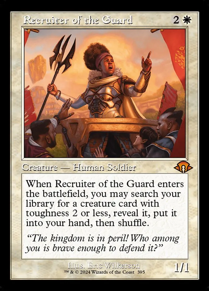 2024 Modern Horizons 3 Recruiter of the Guard #395 mythic card image
