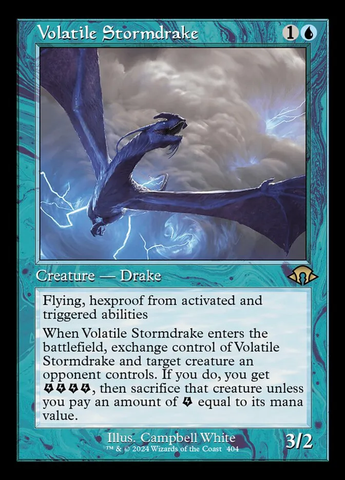 2024 Modern Horizons 3 Volatile Stormdrake #404 rare card image