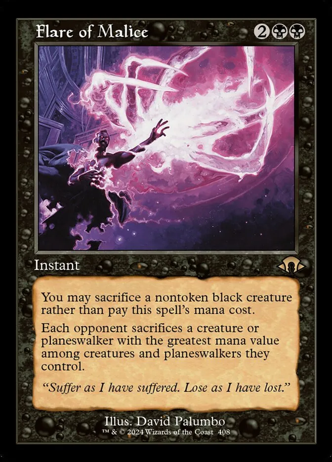 2024 Modern Horizons 3 Flare of Malice #408 rare card image