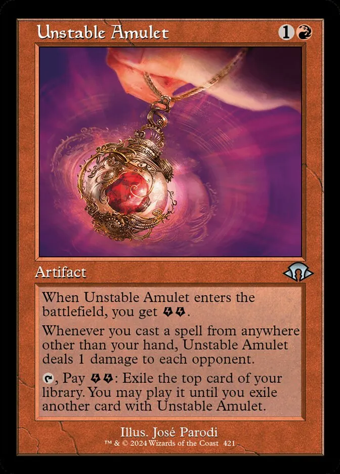 2024 Modern Horizons 3 Unstable Amulet #421 uncommon card image