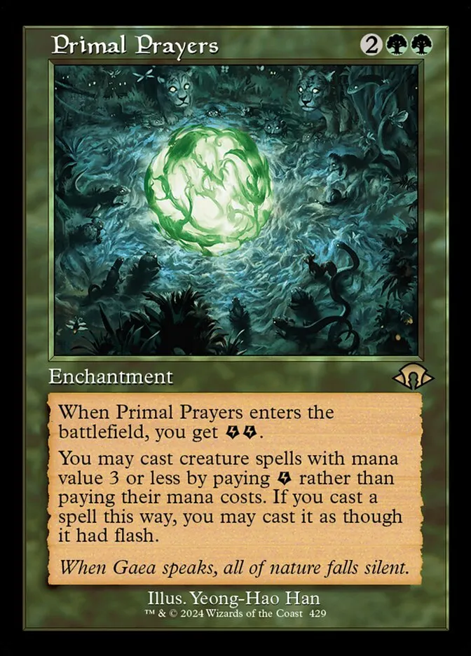 2024 Modern Horizons 3 Primal Prayers #429 rare card image