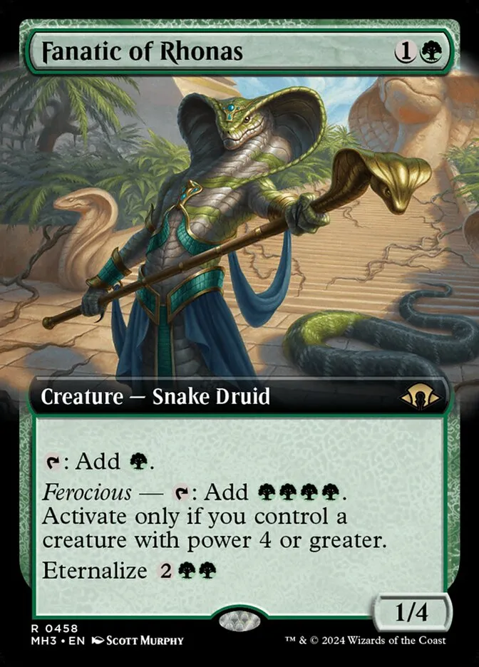 2024 Modern Horizons 3 Fanatic of Rhonas #458 rare card image