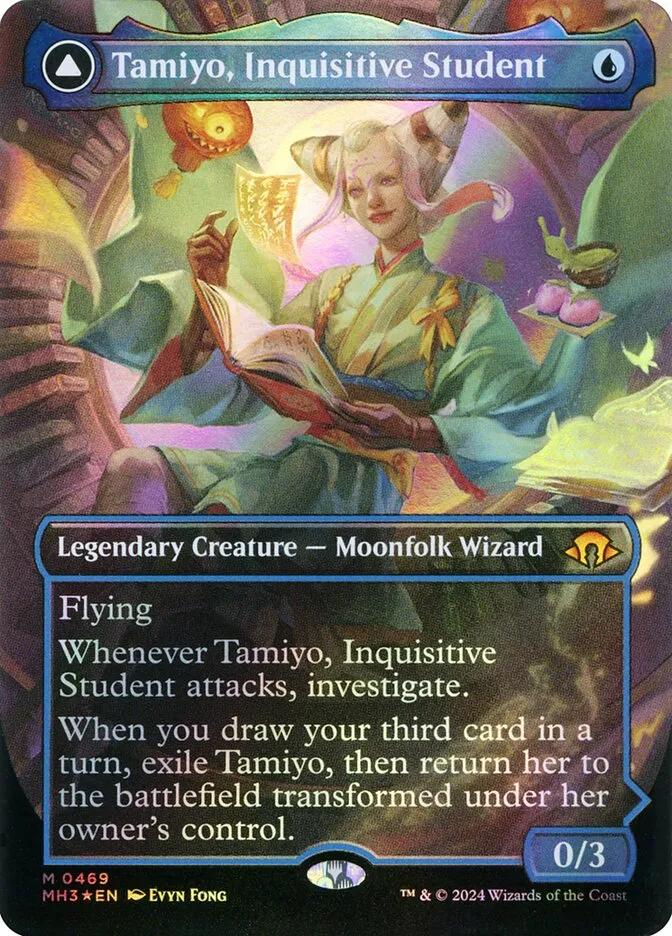 2024 Modern Horizons 3 Tamiyo, Inquisitive Student // Tamiyo, Seasoned Scholar #469 mythic card image