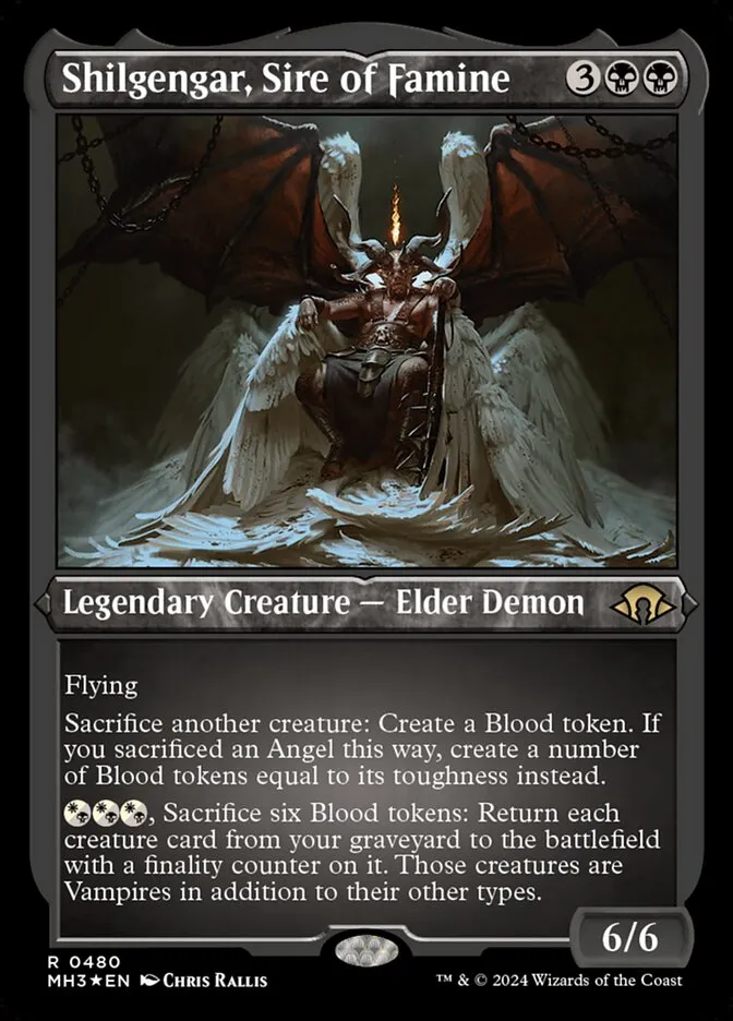 2024 Modern Horizons 3 Shilgengar, Sire of Famine #480 rare card image