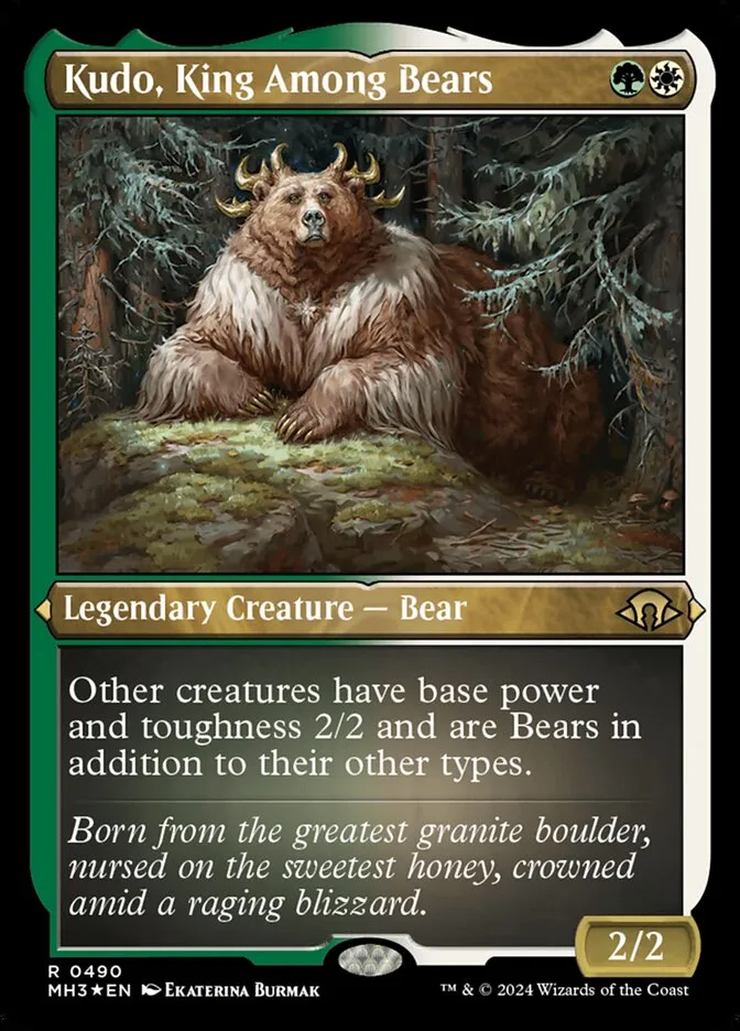 2024 Modern Horizons 3 Kudo, King Among Bears #490 rare card image