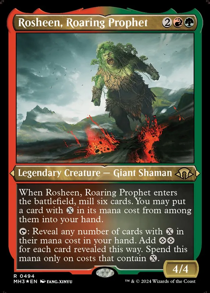 2024 Modern Horizons 3 Rosheen, Roaring Prophet #494 rare card image