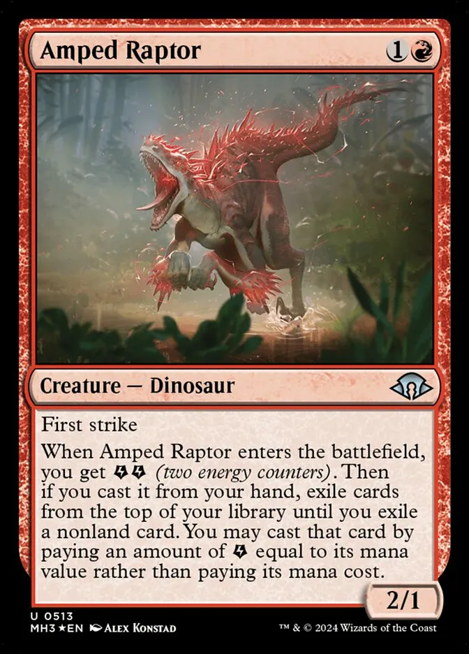 2024 Modern Horizons 3 Amped Raptor #513 uncommon card image