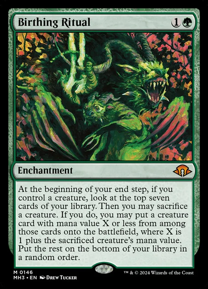 2024 Modern Horizons 3 Birthing Ritual #146 mythic card image