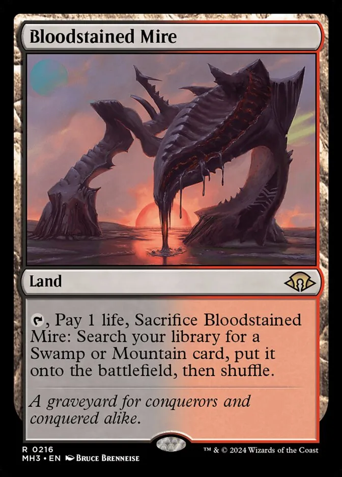 2024 Modern Horizons 3 Bloodstained Mire #216 rare card image