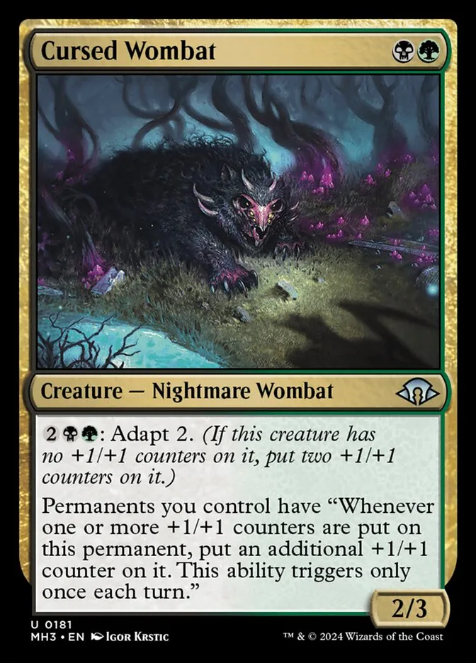 2024 Modern Horizons 3 Cursed Wombat #181 uncommon card image