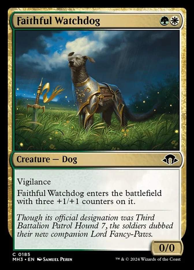 2024 Modern Horizons 3 Faithful Watchdog #185 common card image