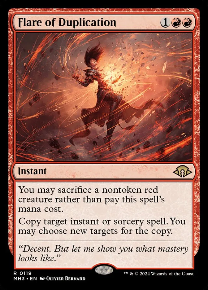 2024 Modern Horizons 3 Flare of Duplication [Prerelease] rare #119 rare card image