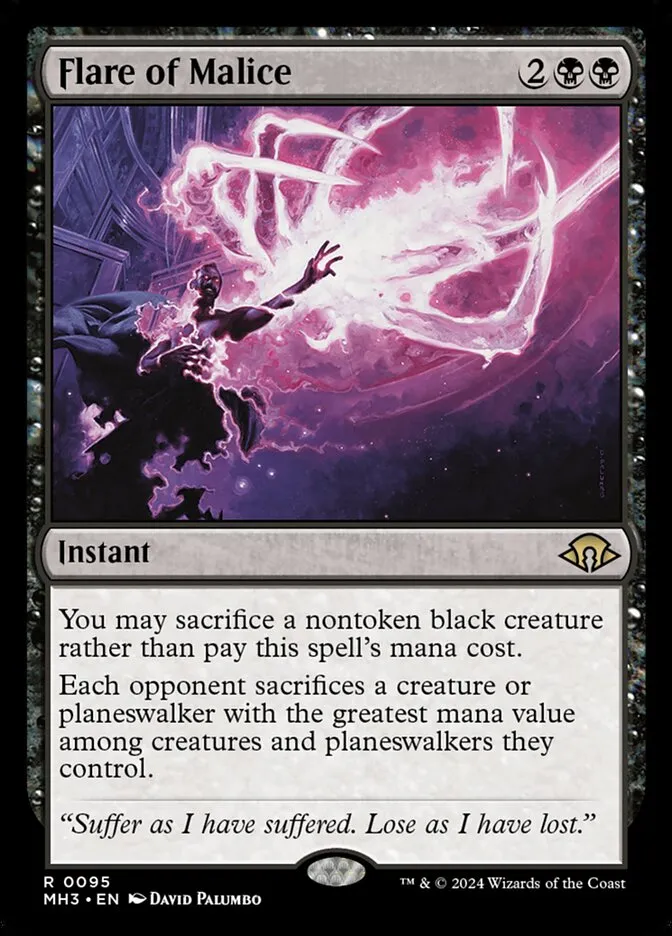 2024 Modern Horizons 3 Flare of Malice [Prerelease] rare #95 rare card image