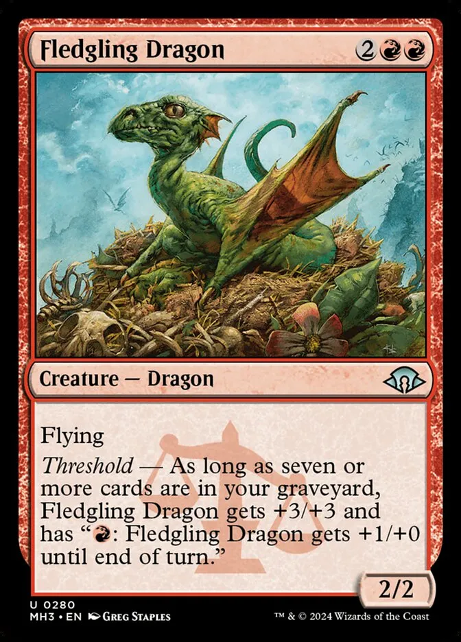 2024 Modern Horizons 3 Fledgling Dragon #280 uncommon card image