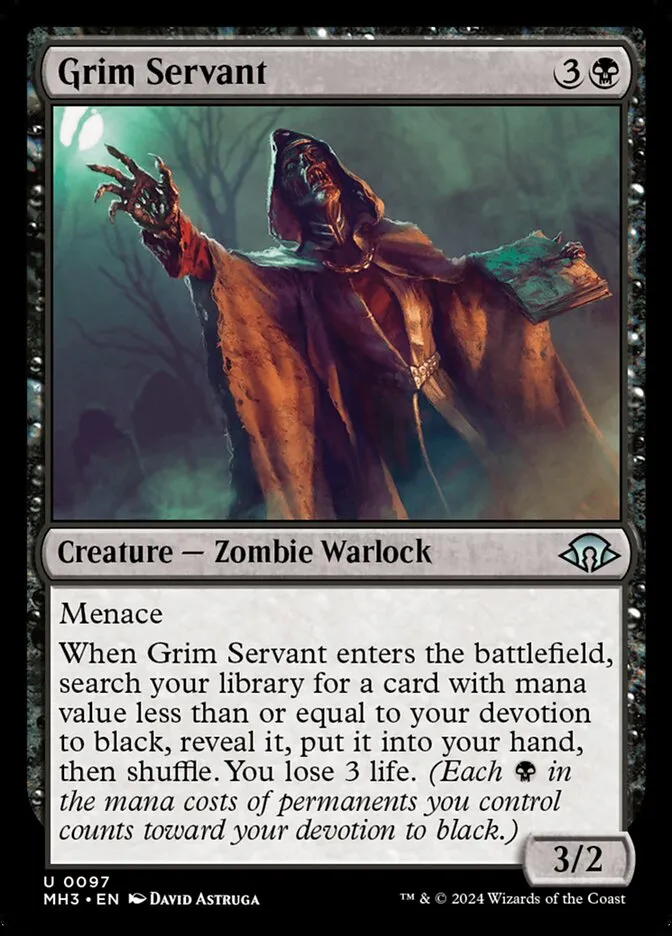 2024 Modern Horizons 3 Grim Servant #97 uncommon card image
