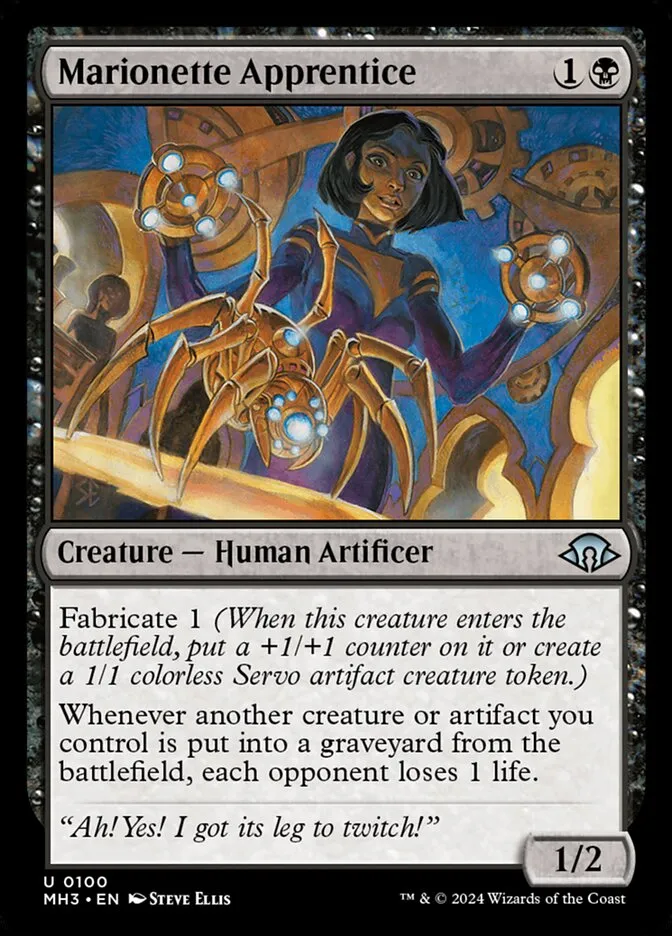 2024 Modern Horizons 3 Marionette Apprentice uncommon #100 uncommon card image