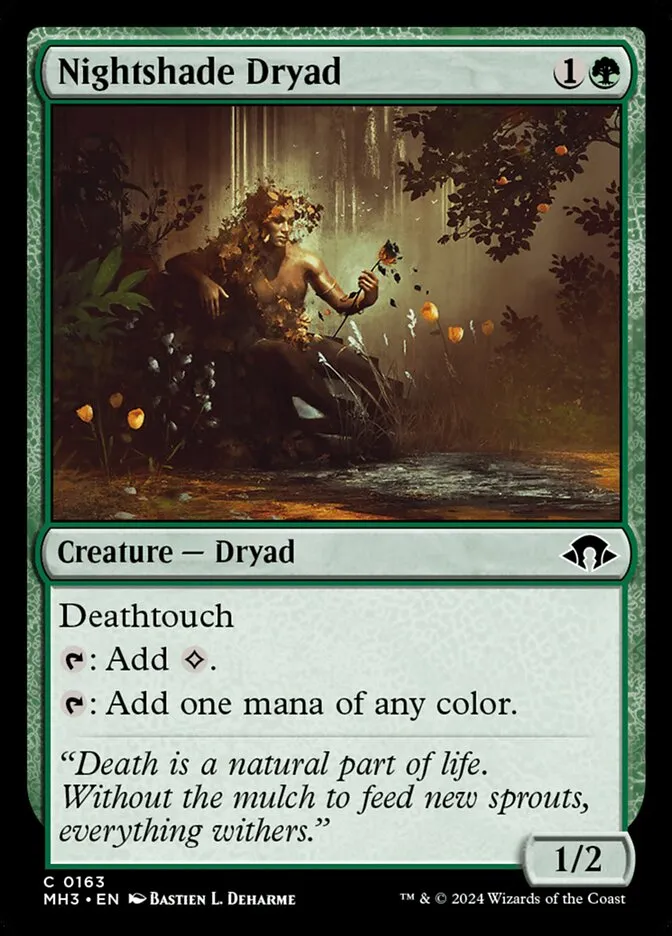 2024 Modern Horizons 3 Nightshade Dryad #163 common card image