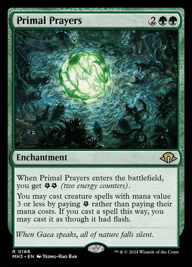 2024 Modern Horizons 3 Primal Prayers #166 rare card image