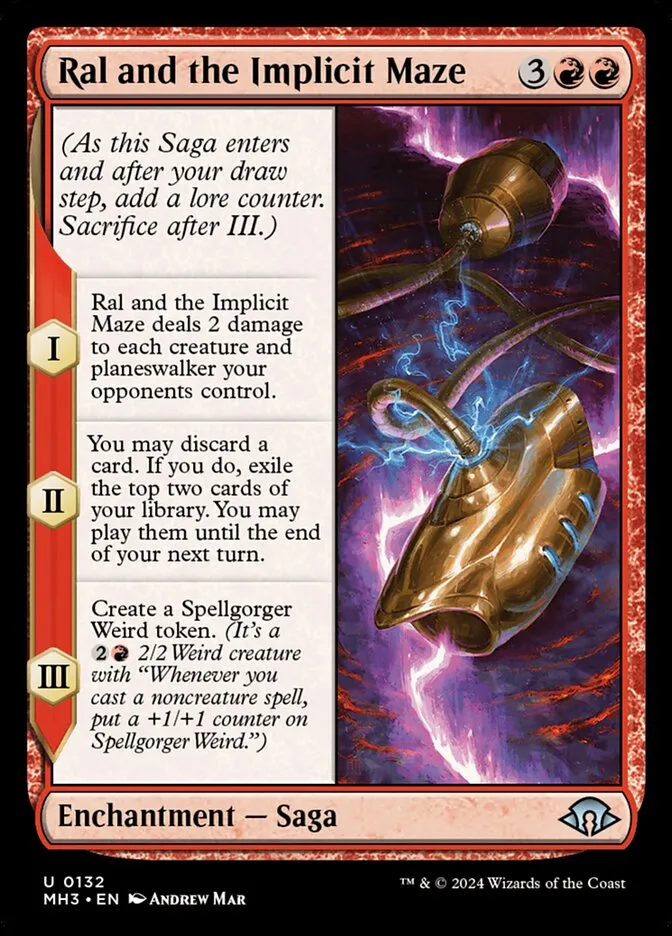 2024 Modern Horizons 3 Ral and the Implicit Maze #132 uncommon card image